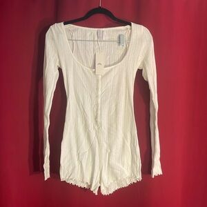 Urban Outfitters White cotton romper NWT